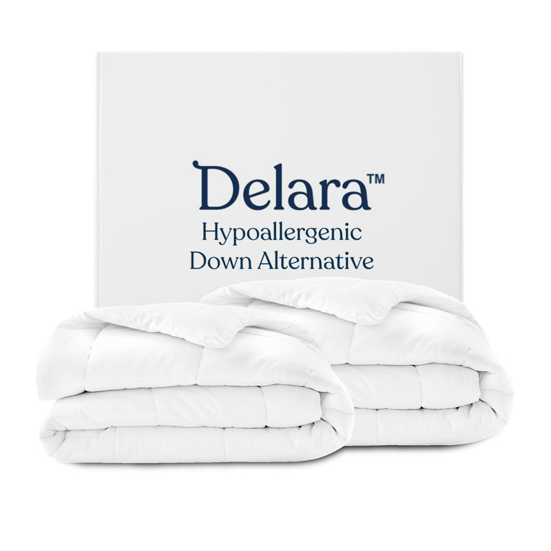 Delara Queen (88"X92") Down Alternative Duvet Insert Set with GOTS-Certified Organic Cotton Shell, 2 Comforters: 150 & 350 GSM Snappable