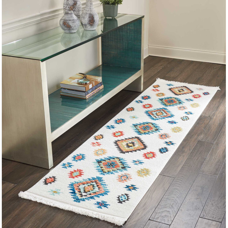 Tapis blanc / brun / bleu Southwestern