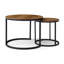 Ensemble de 2 tables basses gigognes à plateau de table de bout rond et robuste