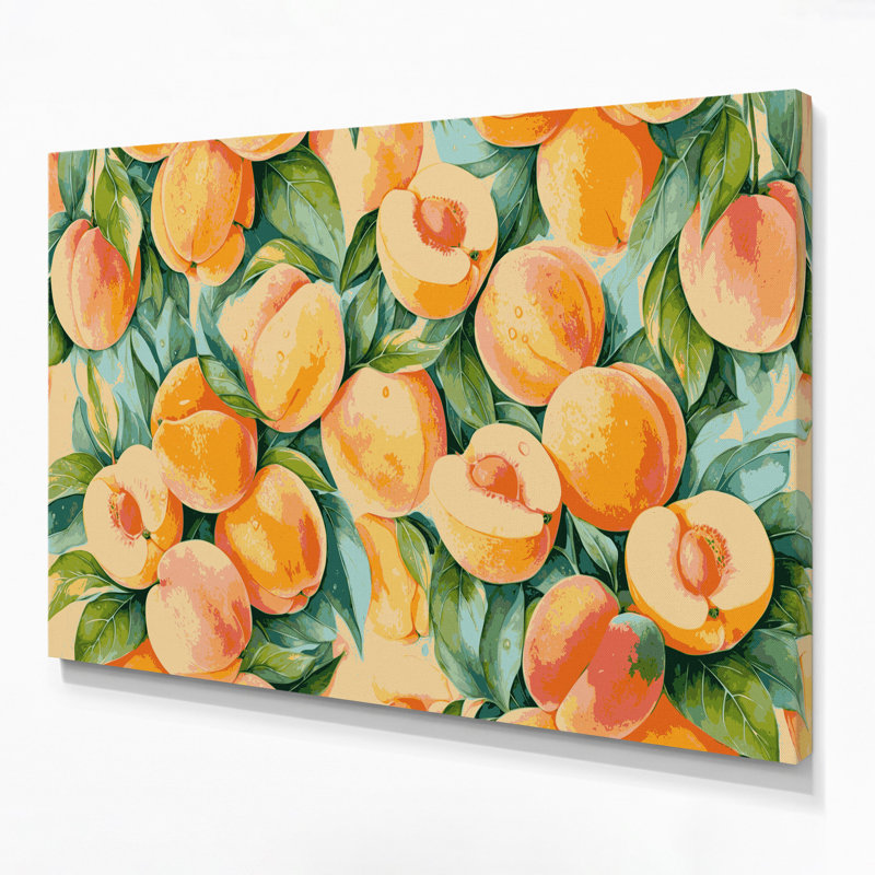 Fruit, abricot brun, art mural sur toile, H 12 po x l 18 po