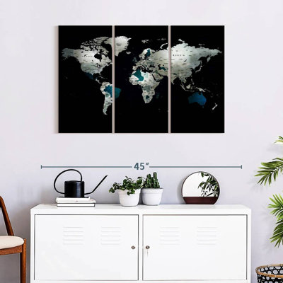 «Mysterious World Map», reproduction sur toile