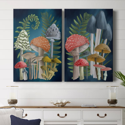 Récolte de champignons I - Toile tendue avec châssis de qualité supérieure - Prêt à être accroché