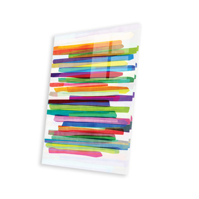 Impression de rayures colorées sur verre acrylique