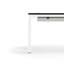 eFloat Quattro, 23 in. D x 58 in. W Sit-Stand Desk with Carbon Black Base, Carbon Black Painted Wood Top, and Black Salzburg Leather Cable Manager-389062321-389062335