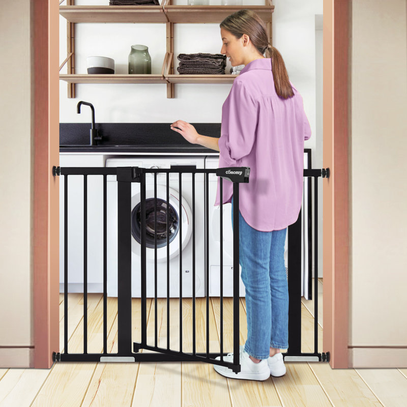 30" H Auto Close Safety Gate 29.5"-43.3" Extra Wide, Black