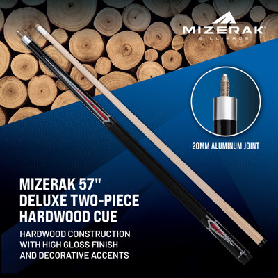 Mizerak 57" Deluxe Two-Piece Hardwood Cue