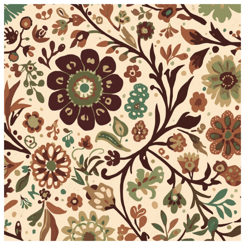 Couvertures à motif floral rétro, L 50 po x H 60 po