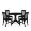 L'ensemble de table de salle à manger 5 pièces comprend une table à piédestal et 4 chaises Parsons à dossier à lattes, finition acajou.-1778211451-1778211452-1778211453