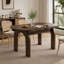 Table de salle à manger extensible en bois massif de 130 cm (51,2 po), transformable d'ovale en ronde, finition noyer, pieds robustes en forme d'arche et abattant, table de cuisine de style campagnard idéale pour les petits espaces, montage facile