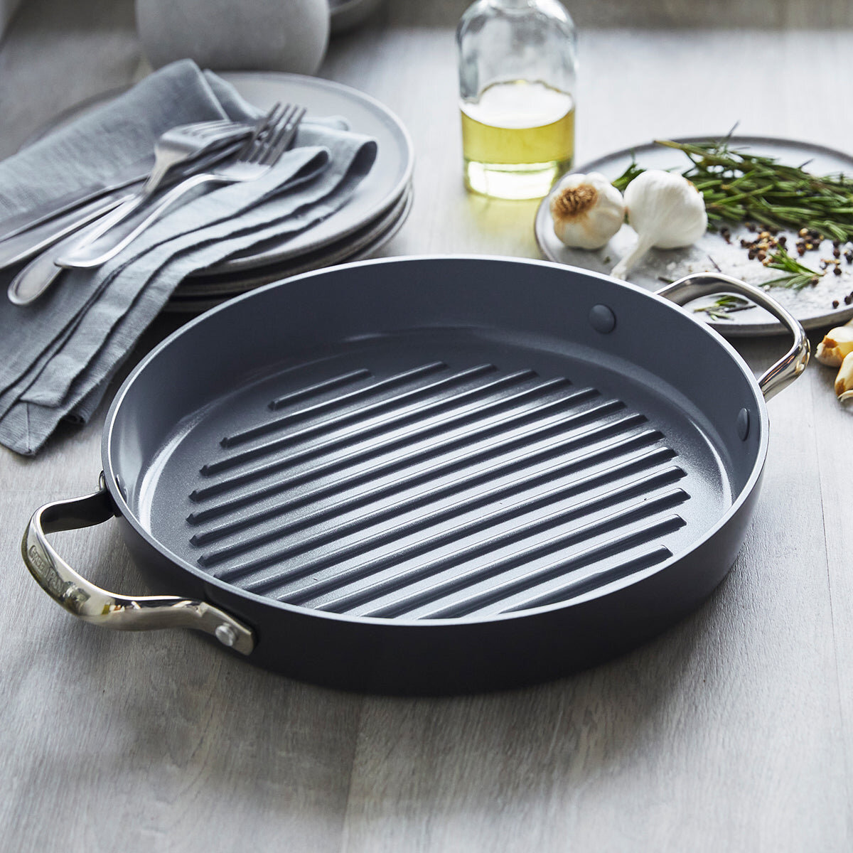  GreenPan Lima Hard Anodized Healthy Ceramic Nonstick 11 Griddle  Pan, PFAS-Free, Oven Safe, Gray: Home & Kitchen