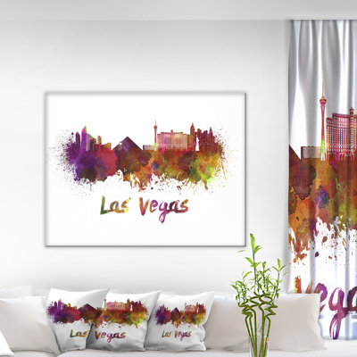 «Las Vegas Skyline Cityscape» par l'artiste, reproduction sur toile
