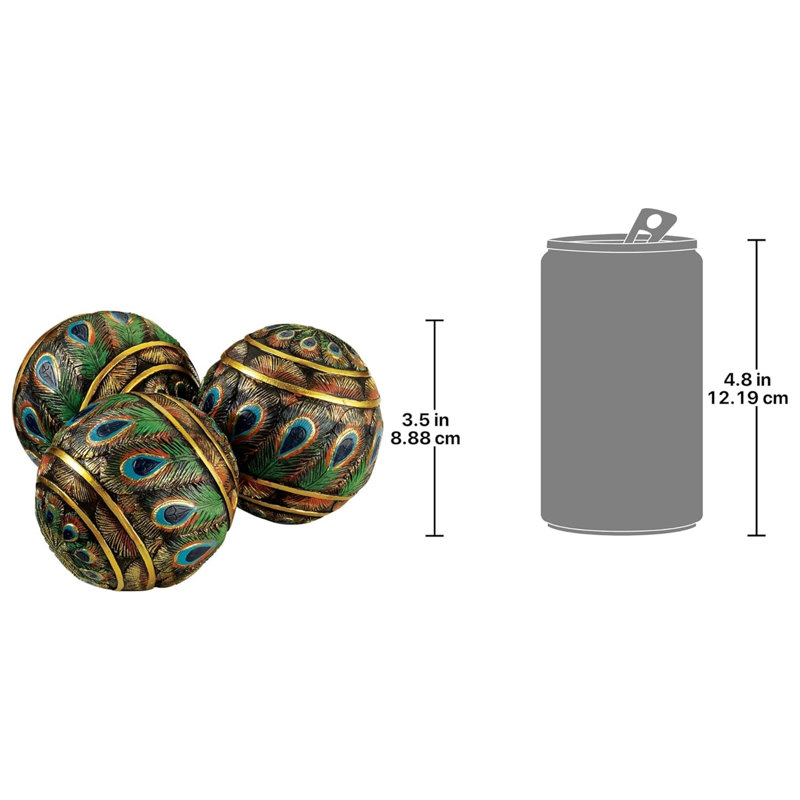 Feathered Orbs Decorative Accent Balls