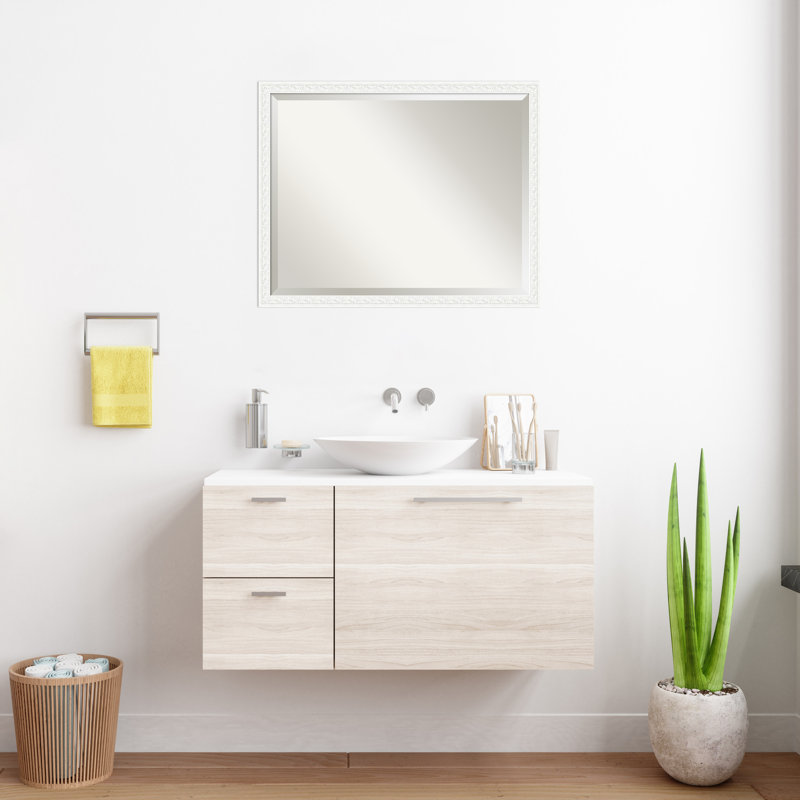 Miroir mural de salle de bain Bethany, Blanc, 24 po x 30 po