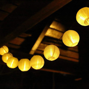 Outdoor 40 - Bulb 393.7'' Solar Powered LED Shaded String Light