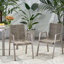Chaise de salle à manger d'extérieur moderne en aluminium avec siège en corde, ensemble de 2
