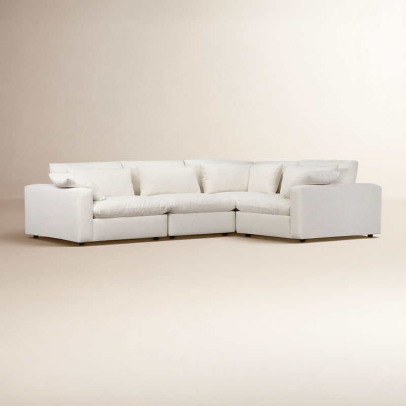 Remy 117'' 4 - Piece Modular Sectional, Nomad Snow Crypton® Chenille