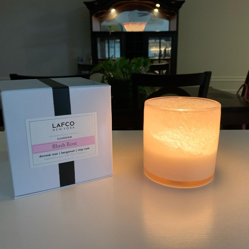 House and Home 15.5oz Blush Rose Sunroom Signature Candle, 6.5 oz.