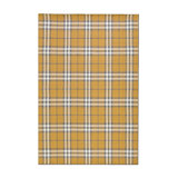 Yellow Grey Plaid Patterned Woven Base Rug
