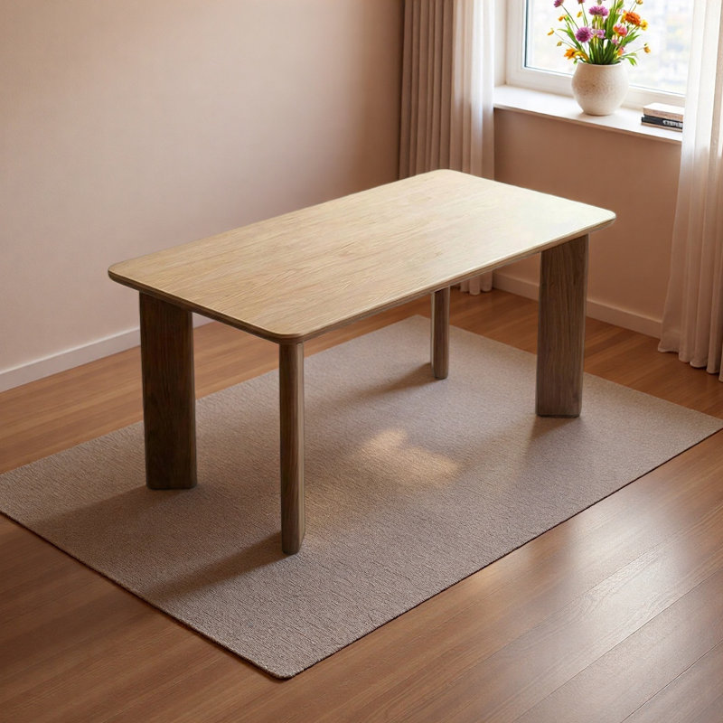 Table de salle à manger rectangulaire en bois massif, H 29,52 po x L 70,86 po x l 31,49 po