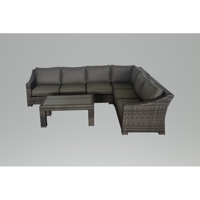 Donley 6 - Person Patio Conversation Set with Cushions, Gray