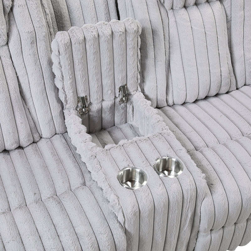Ensemble de 2 fauteuils inclinables gris clair et gris clair