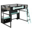 Lit mezzanine en bois avec bureau-185885966