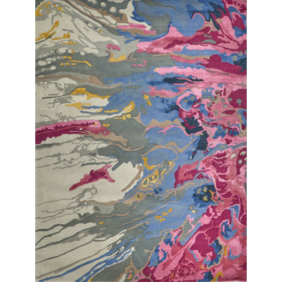 Solara hand-tufted New Zealand Wool Pink/Blue/Multi Area Rug