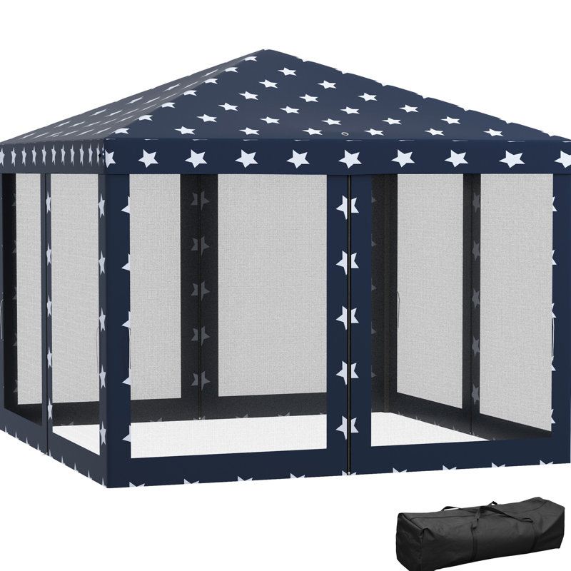 Tente escamotable 10 'X avec filet, hauteur réglable pour l'extérieur, le jardin et le patio. Le grand abat-jour, d'une superficie de 100 pieds carrés, peut accueillir 10 personnes. Installation facile et démontage. Plateau bloquant. Livré avec sac de transport