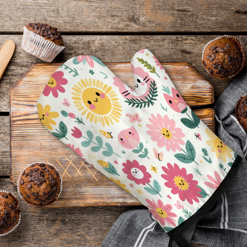 Springtime Blossoms Oven Mitt Cotton Twill