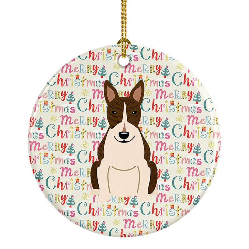 Ornement suspendu Merry Christmas Bull Terrier