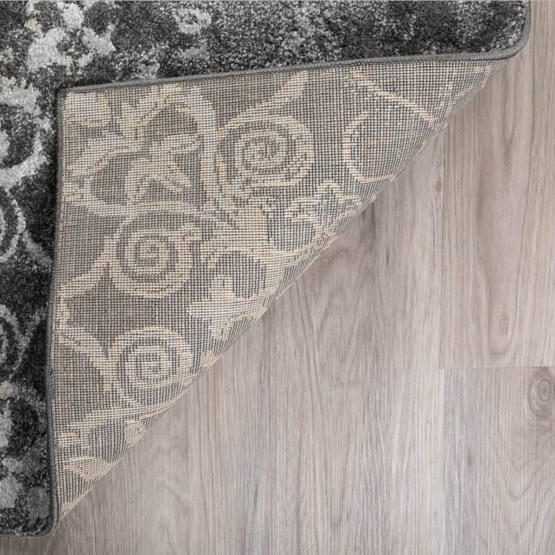 Tapis oriental gris Kanorado, Rectangle 9 pi 6 po x 13 pi 2 po