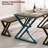 Square Dining Table Set for 4, Extendable Wooden Table with Upholstered Chairs, Compact Kitchen Set-261397113-261397117-261397104