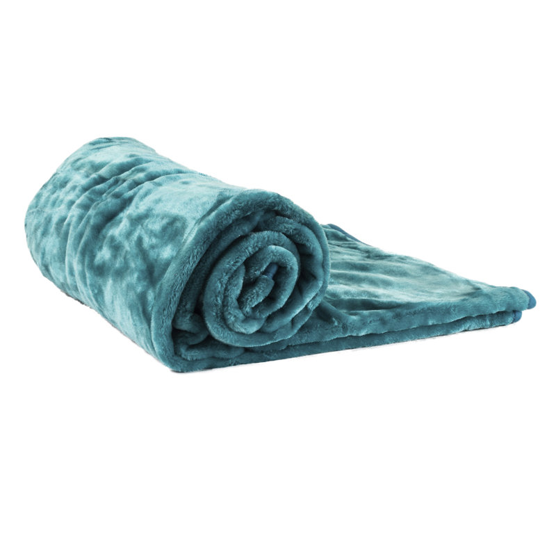 Plain Weave / Muslin Throw Blanket, Teal, W127 x L152cm
