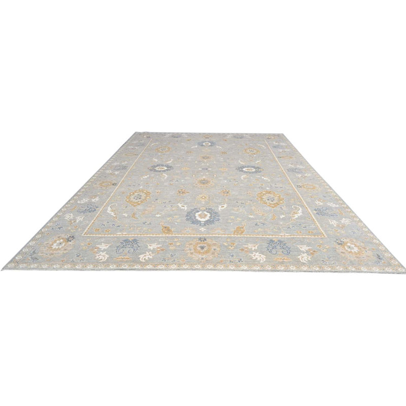 Oushak Collection, Transitional One-of-a-Kind Rectangle 9'10" X 13'9" Hand Knotted Area Rug