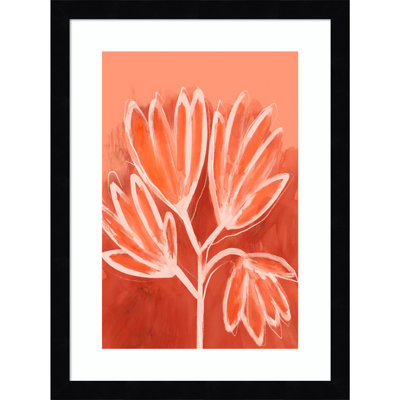 Galya "Peachy Flowers" Print by Treechild