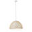 1-Matte white iron dimmable rattan pendant light