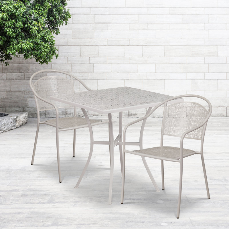 Robbin Square 4 - Person 35.25'' Long Dining Set, Light Gray