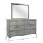 Commode élégante à 6 tiroirs avec placages assortis, parfait pour les solutions de rangement organisées et élégantes.