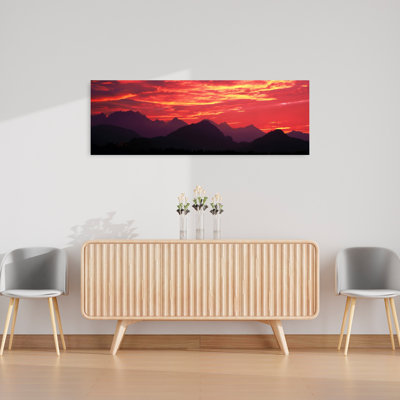 Sundown autrichien, Mts, Bavière du Sud, Allemagne, paysage contemporain abstrait, art mural