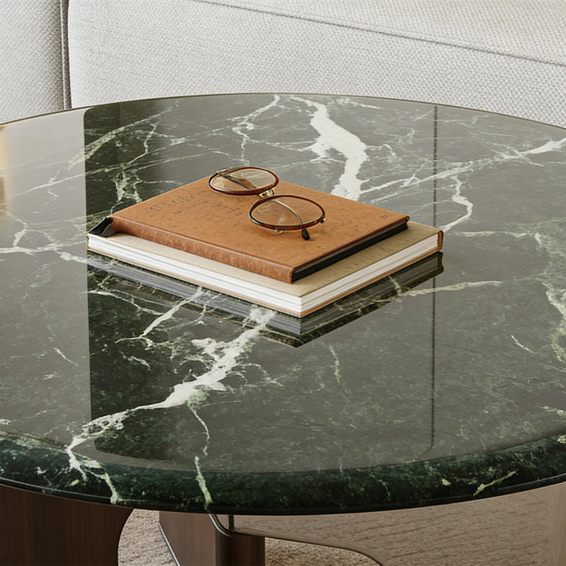 Table basse Luxury, Noir / blanc, H 15,7 po x l 31,5 po x P 31,5 po