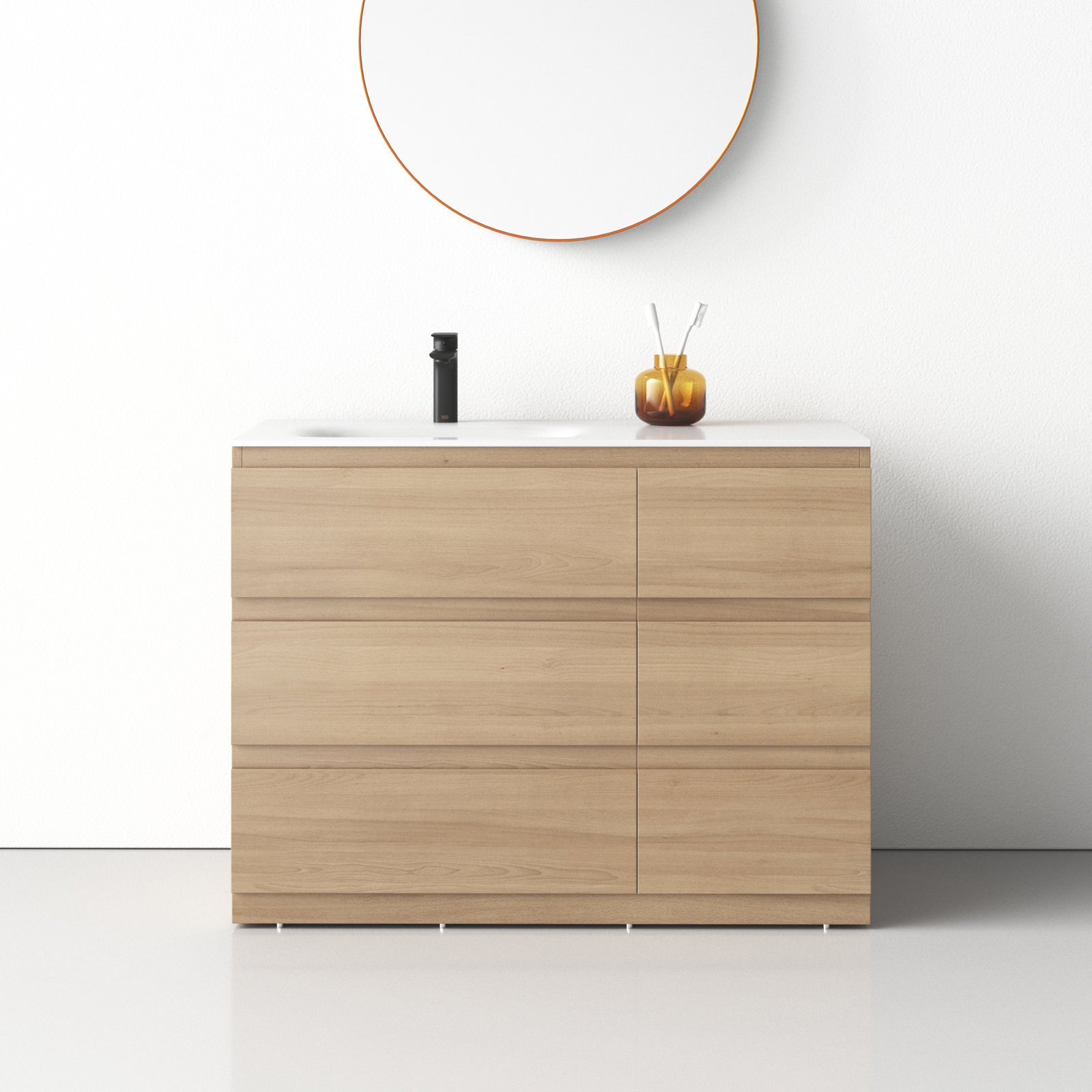 Arla 42'' Single Bathroom Vanity, Golden Oak