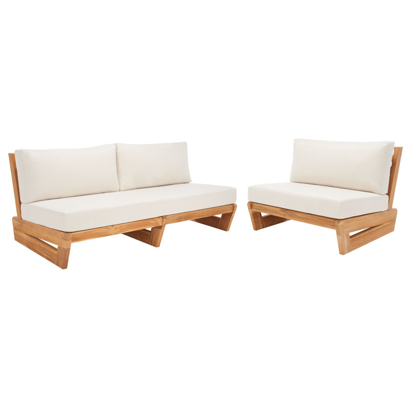 Brazilian Teak Patio Chair, Beige