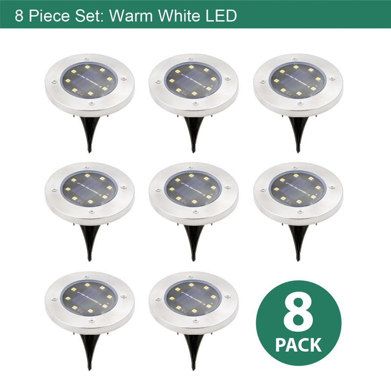 Silver Low Voltage Solar Powered Integrated LED Pathway Light Pack