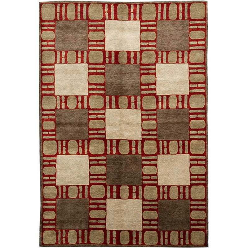 Tapis rouge noué à la main de haute qualité