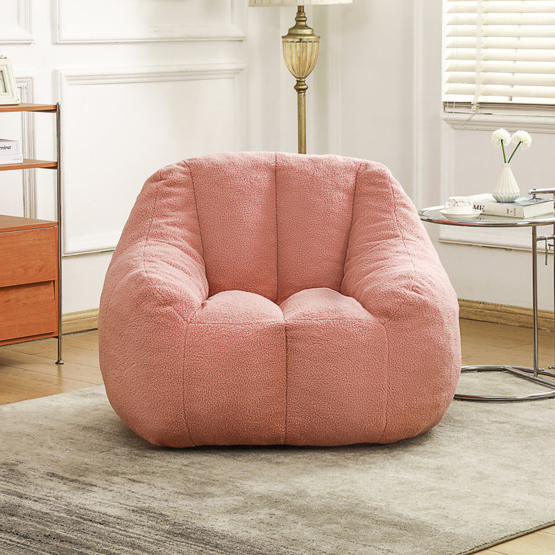 Fauteuil à billes avec rembourrage, Ourson rose