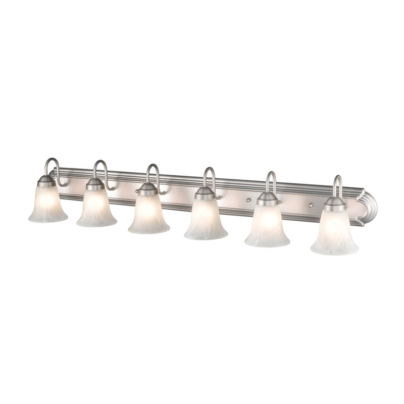 Éclairage pour meuble-lavabo à 6 lumières en nickel satiné à intensité variable Viper