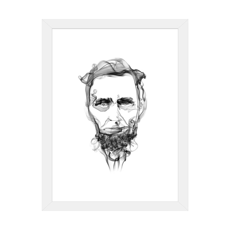 «Abraham Lincoln», reproduction, H 32 po x l 24 po x P 1 po, Papier beaux-arts encadré blanc