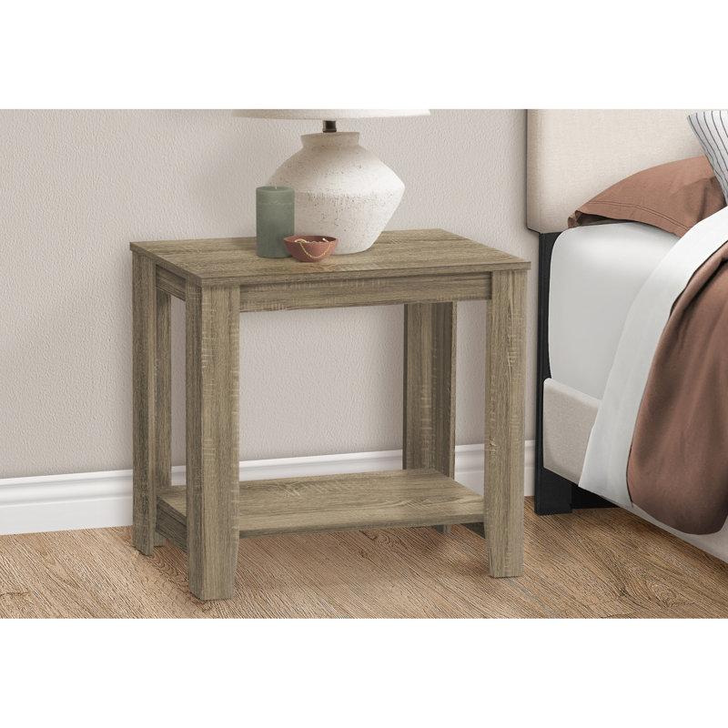 Table de bout pour chambre à coucher taupe foncé - pour un stratifié brun transitionnel peu encombrant