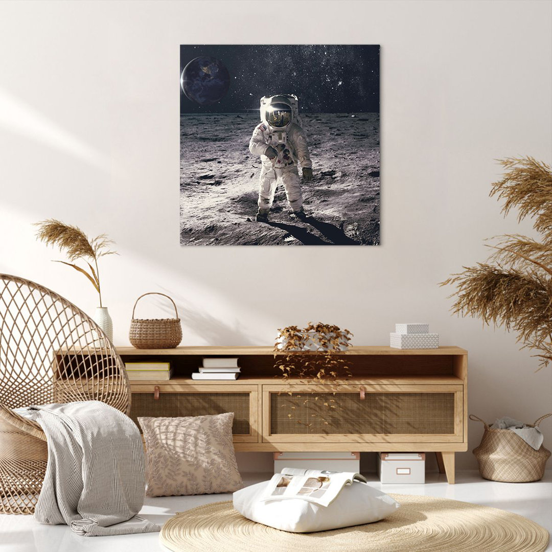 Leinwandbild Mond Erde Astronaut