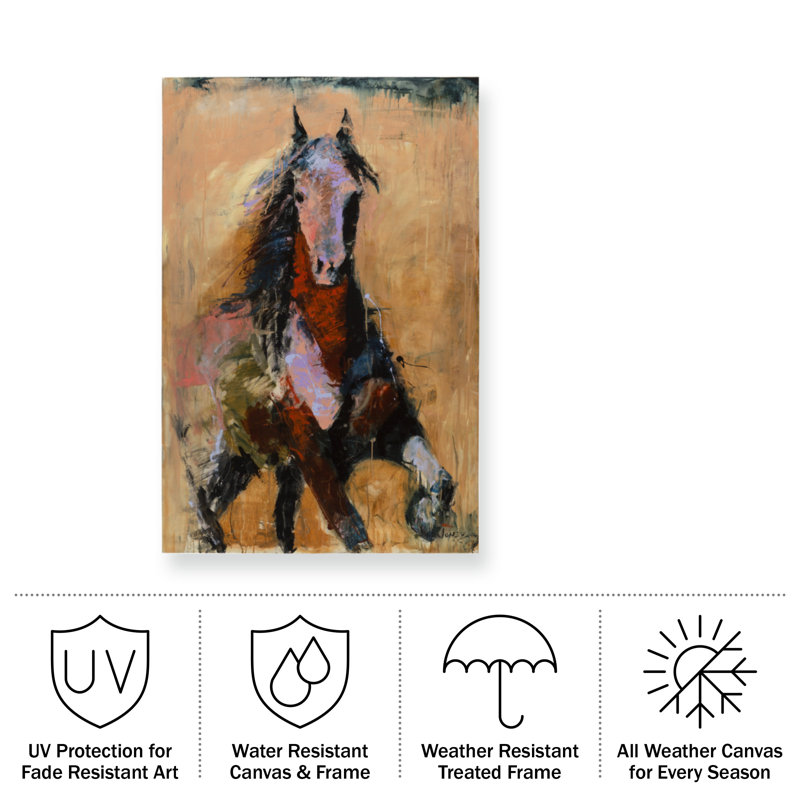 Cheval doré bolognaise, H 24 po x l 16 po